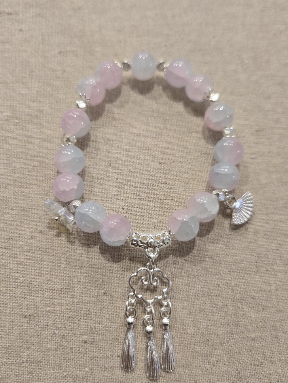 Pink & Skyblue Charm Bracelet. New - Picture 2 of 3